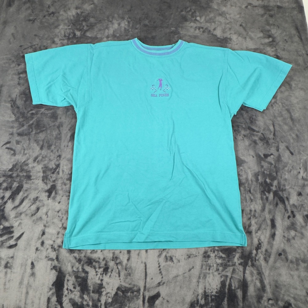 Gear For Sports T-Shirt Mens M Teal Sea Pines Golf Embroidered Short Sleeve